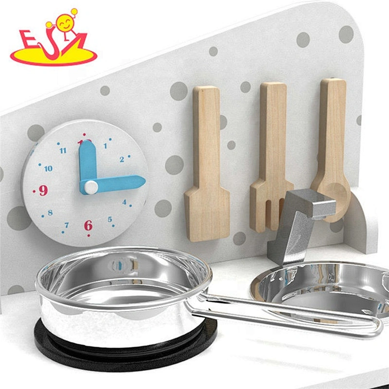 2019 Original Design white wooden small play kitchen for children W10C428