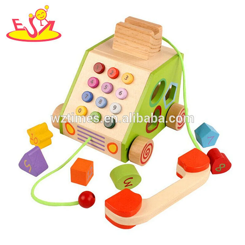 Wholesale new fashion multifunction wooden telephone toy for children W12D081