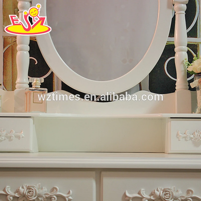 2018 New design wooden make up vanity, white solid wooden make up vanity, best design wooden make up vanity W08H059