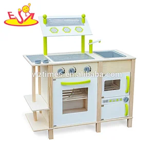 Juguete de cocina de juego de madera de doble cara para niños W10C255