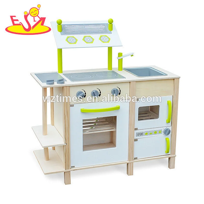 Neues Design doppelseitige Spielküche aus Holz für Kinder W10C255