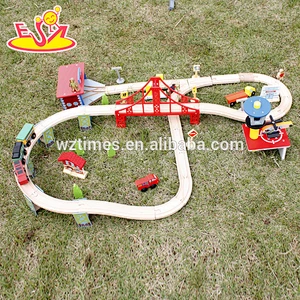 2018 hot sale children wooden rail cars game toy W04C054