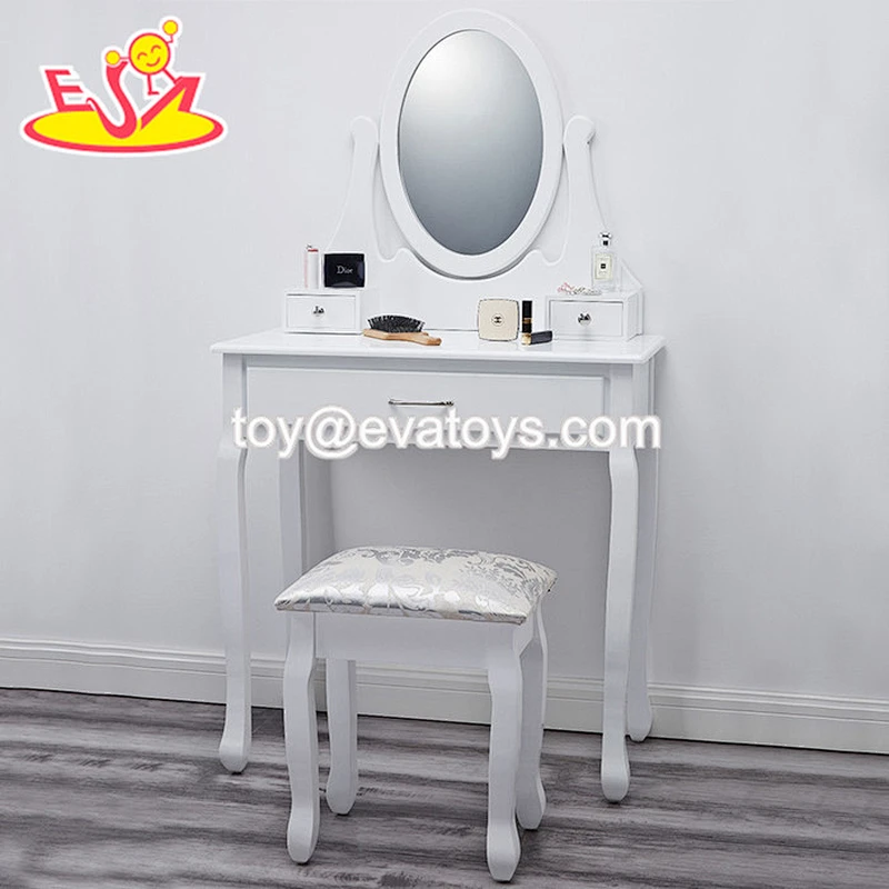 New hottest pretend play wooden girls dressing table for little girls W08H099