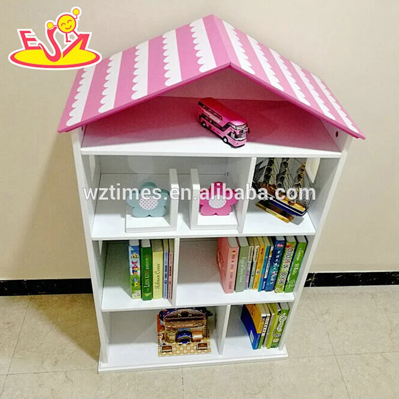 New design children play house bookcase & storage wooden dollhouse bookshelf for study room W08C246