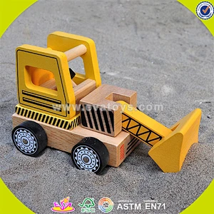 wholesale pretty wooden track car toy funny yellow wooden truck car toy wonderful toddler wooden track car toy W04A149