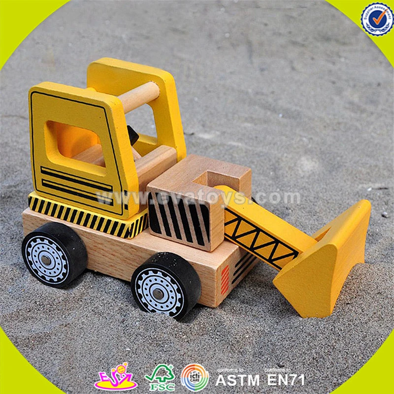wholesale pretty wooden track car toy funny yellow wooden truck car toy wonderful toddler wooden track car toy W04A149