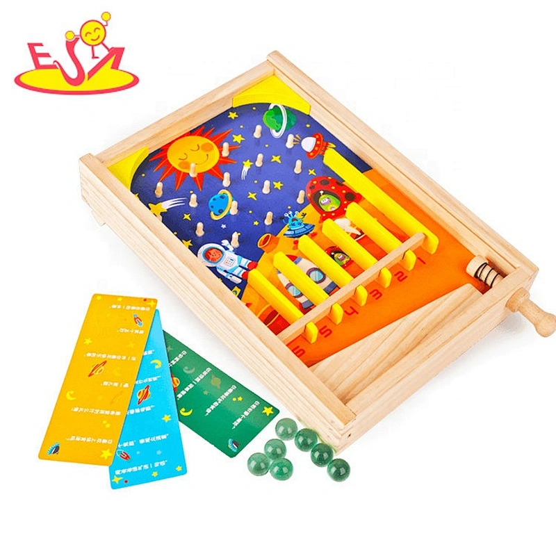 Top fashion educational wooden mini pinball game for kids W01A346
