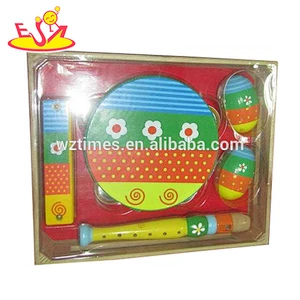 Wholesale best wooden musical instruments kit toy for kids contact xylophone hand drum earlier W07A029