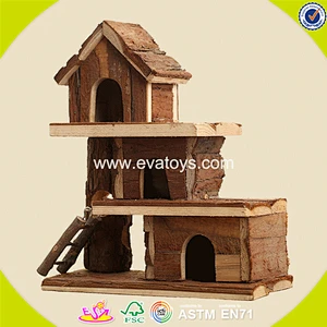2018 New design wooden hamster pet house mini wooden hamster pet house W06F017