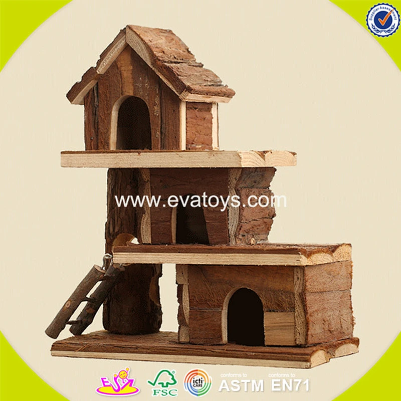 2018 New design wooden hamster pet house mini wooden hamster pet house W06F017