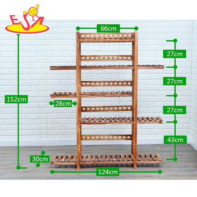 Most popular natural wood 5-layer outdoor plant display stand W08H111B