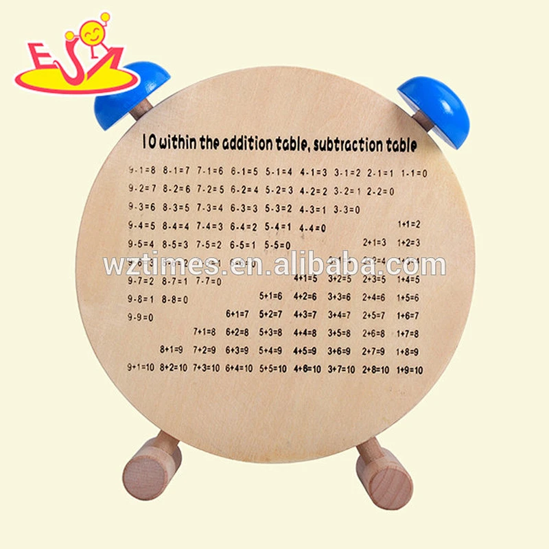 2018 wholesale number and time wooden puzzle alarm clock educational kids wooden puzzle alarm clock for sale W14K006