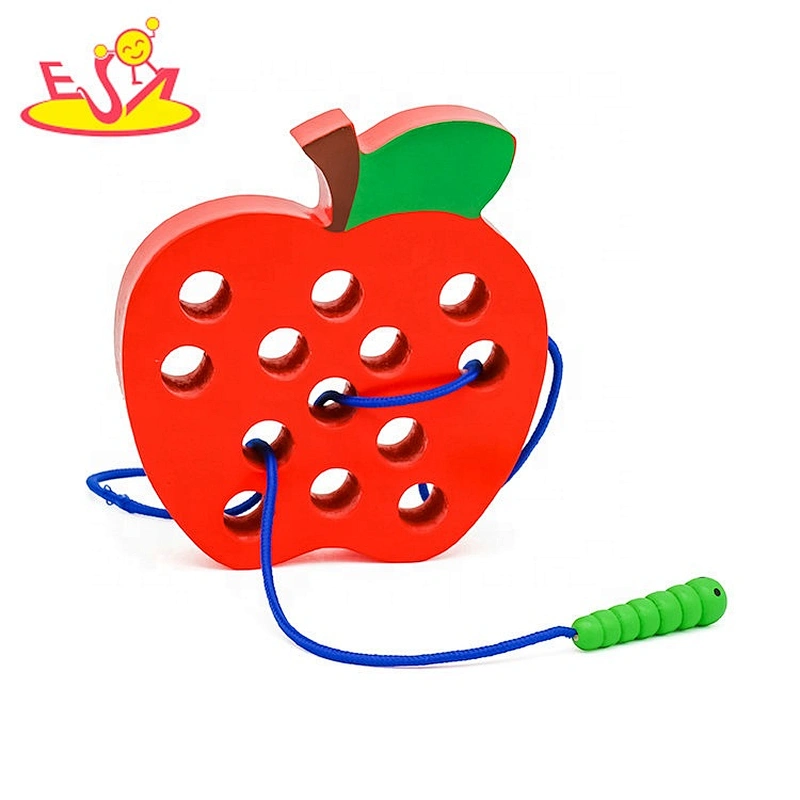 New arrival worm eat apple wooden toy threading for baby early development W11E095