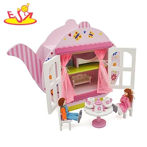 Neues Design vorgeben Spiel Holzpuppe Teehaus für Kinder W06A322