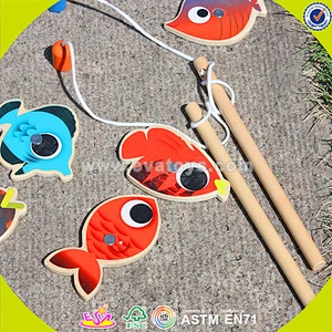wholesale kid magnetic wooden fishing game for kids W01A070
