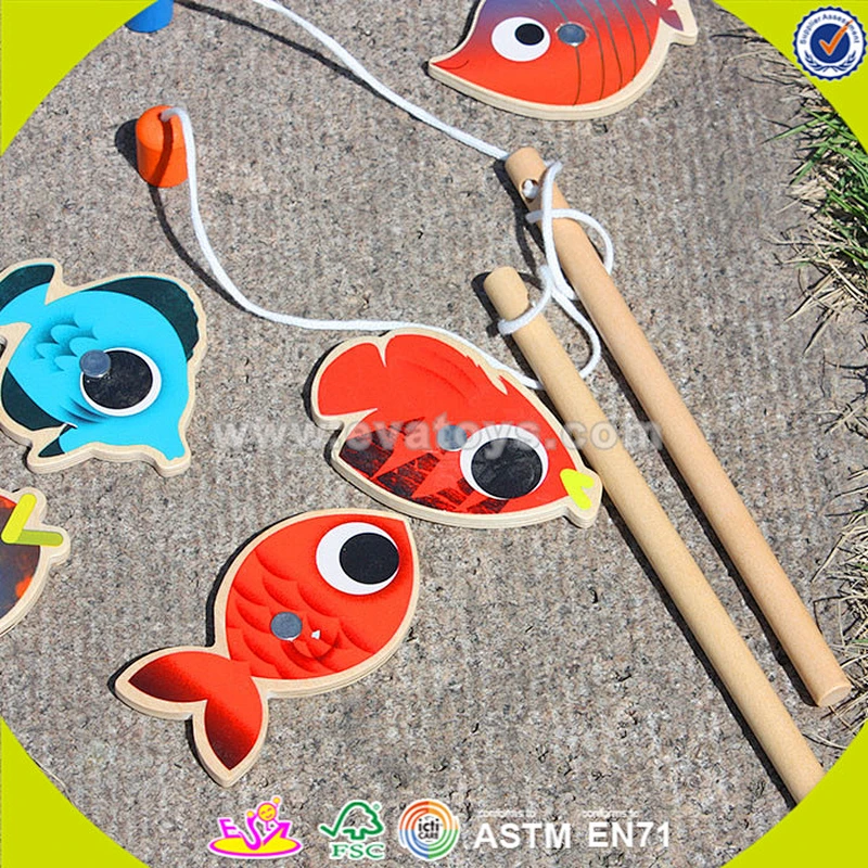 wholesale kid magnetic wooden fishing game for kids W01A070