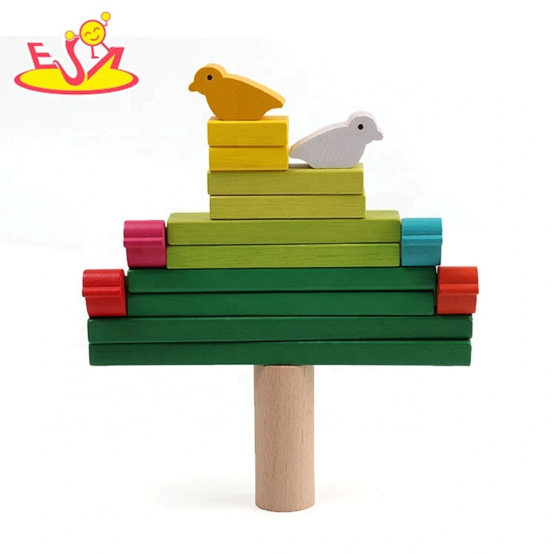 2019 New fashion educational wooden balancing tree building blocks for kids W13D219