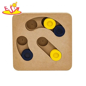 Fun pet interactive wooden cat maze feeder for wholesale W06F110