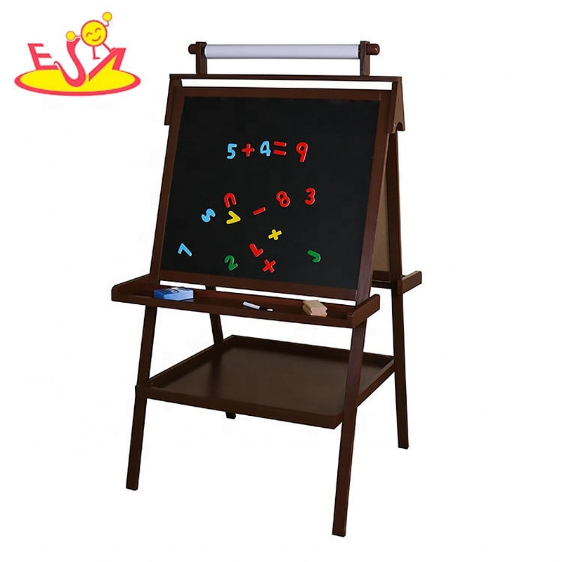 Early educational double sided wooden drawing board toy for children W12B118