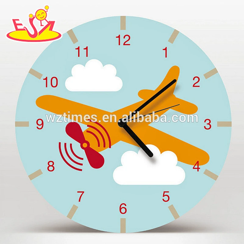 2018 wholesale cartoon wooden children wall clock new wooden children wall clock best design wooden children wall clock W09D020