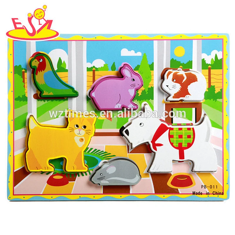 2018 Wholesale 3d funny wood block puzzle for preschool W14A195