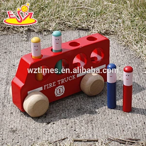 wholesale most popular children's wooden toy bus cheap kids wooden toy bus W04A257