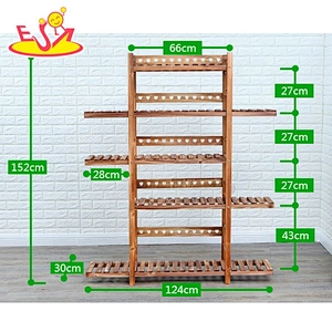 New arrival white natural wood multiple plant stand indoor with low price W08H111