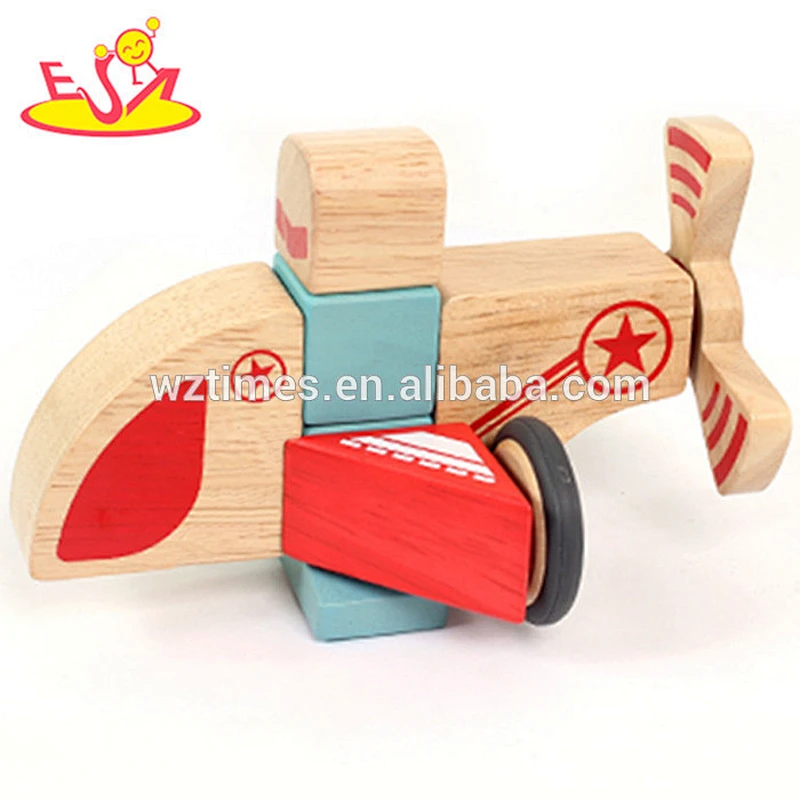 Großhandel beliebtesten Holz montieren Flugzeuge Puzzle Spielzeug für Jungen W03B044