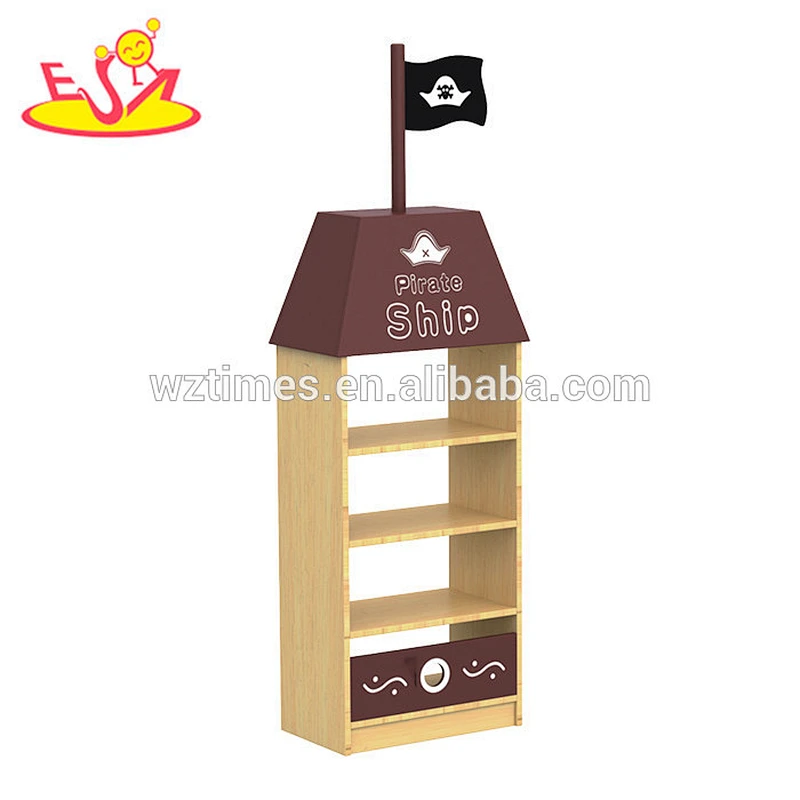 Wholesale nursery school storage shelf wooden playroom storage top fashion children wooden playroom storage W08C186