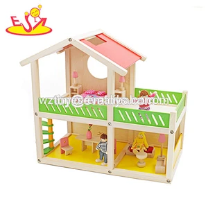 Der heißeste Verkauf diy hölzernes Puppenhausspielzeug bauen Hausspielzeug für Kinder W06A074 zusammen