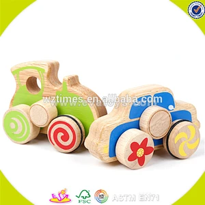 Wholesale hottest lovely wooden small car toy blue mini car toy for toddlers W04A171