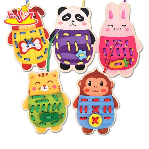 New arrival early development wooden lacing toys for toddlers W11E112