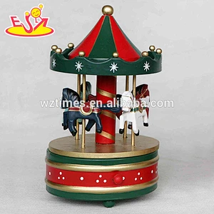 wholesale baby wooden rotating music box christmas kids wooden rotating music box wood rotating music box W07B007C