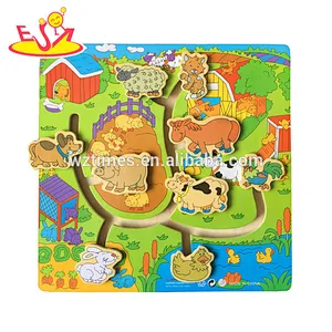 Wholesale cartoon style wooden animal maze toy for kids W11H037