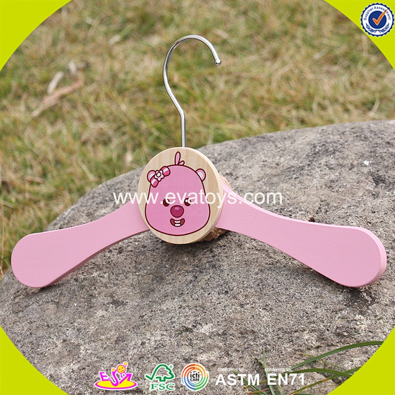 2018 New design wooden hanger hook pink wooden hanger hook children wooden hanger hook W09B071