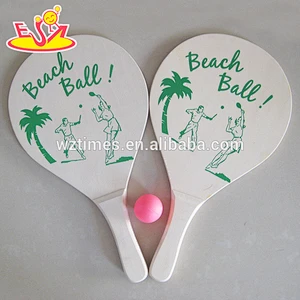 Wholesale hot sale children sport toy wooden beach tennis set with best price W01A109