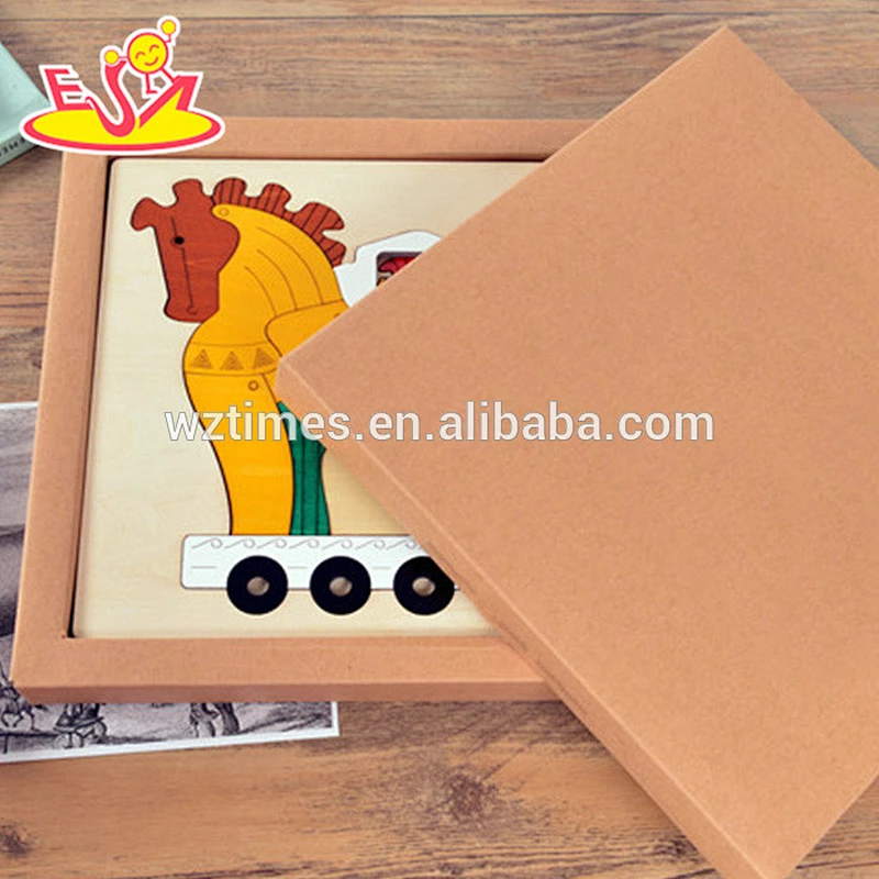 Wholesale teaching aid educational wooden 3d jigsaw toy for children W14A146