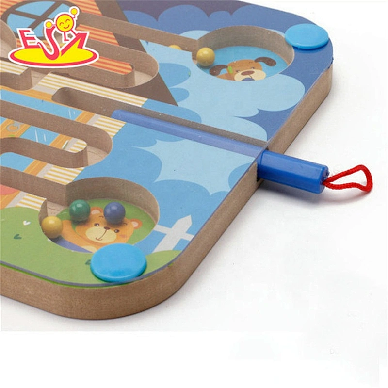 wholesale intelligent wooden marble run game for kids W11H051