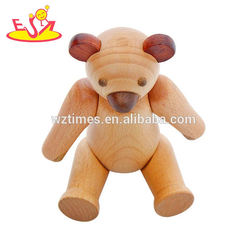2018 Wholesale bear design activityable wooden doll toys wooden puppet toys for child W06D109