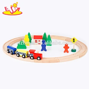 Most popular children traffic toy wooden train set for sale W04C050