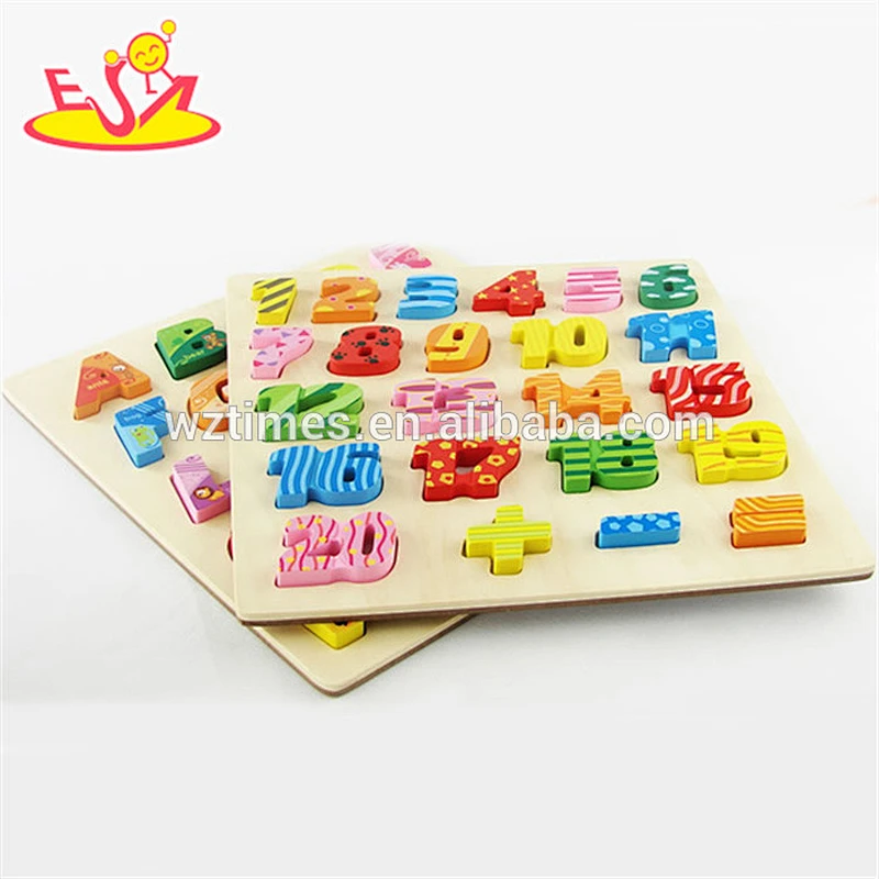 wholesale top quality baby brain development wooden abc puzzle for toddlers W14B065