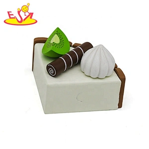 New design colorful wooden toy cake set for kids W10B320