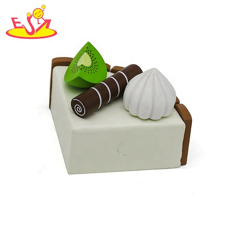 New design colorful wooden toy cake set for kids W10B320