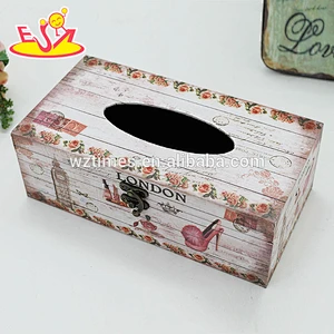Wholesale beautiful wooden tissue box home decoration indoor wooden tissue box W18A004