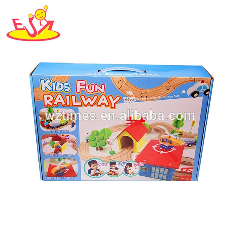 wholesale best sale children wooden railroad train toy for sale W04C052