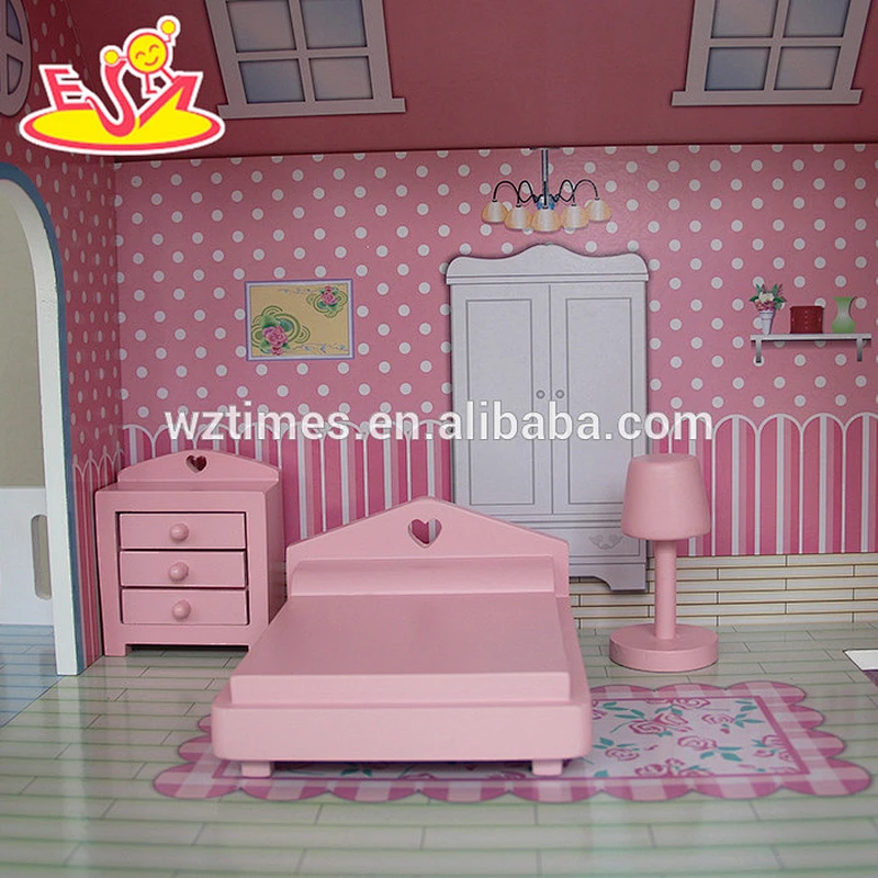 wholesale best sale kids wooden diy dollhouse miniature new fashion wooden diy dollhouse miniature W06A133