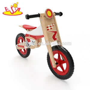 Wholesale top fashion baby wooden bike walker cool child wooden red balance bike walker W16C182