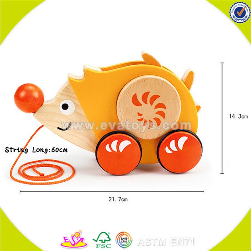wholesale baby wooden toy drag funny kids wooden toy drag animal wooden toy drag W05B091