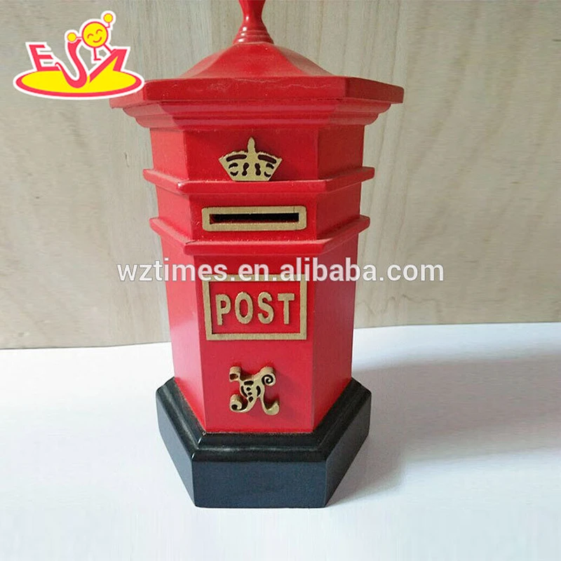 top sale kids wooden pink piggy bank for wholesale W02A267
