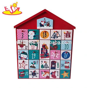 Wholesale pretty christmas gift wooden christmas calendar box for home use W09F009